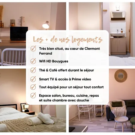 Le Jaude, T2 Renove Centre I Wifi Confort Et Cosy Клермон-Ферран